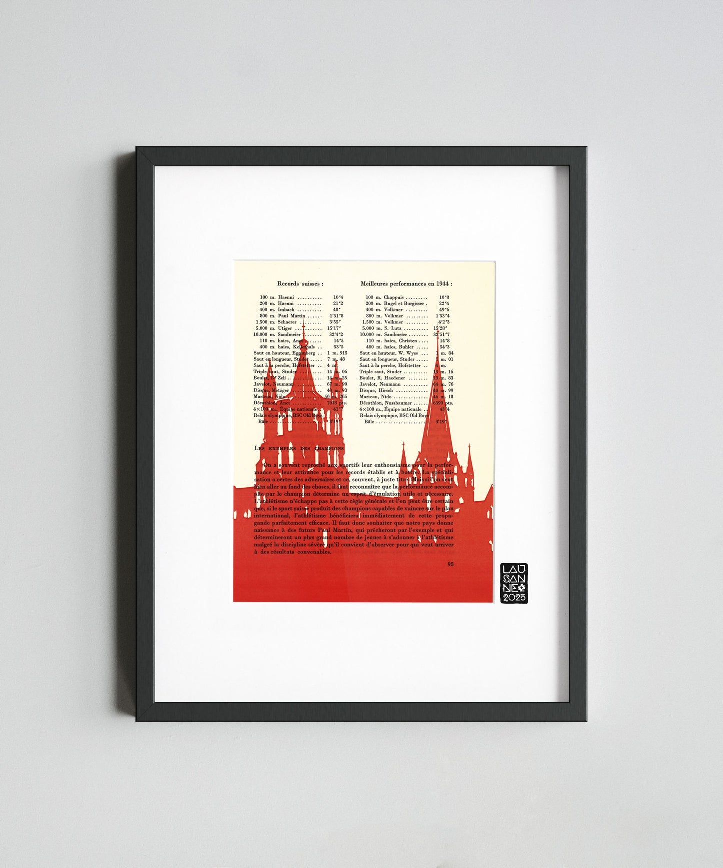 Lausanne IV (Rosso) - Poster da Collezione